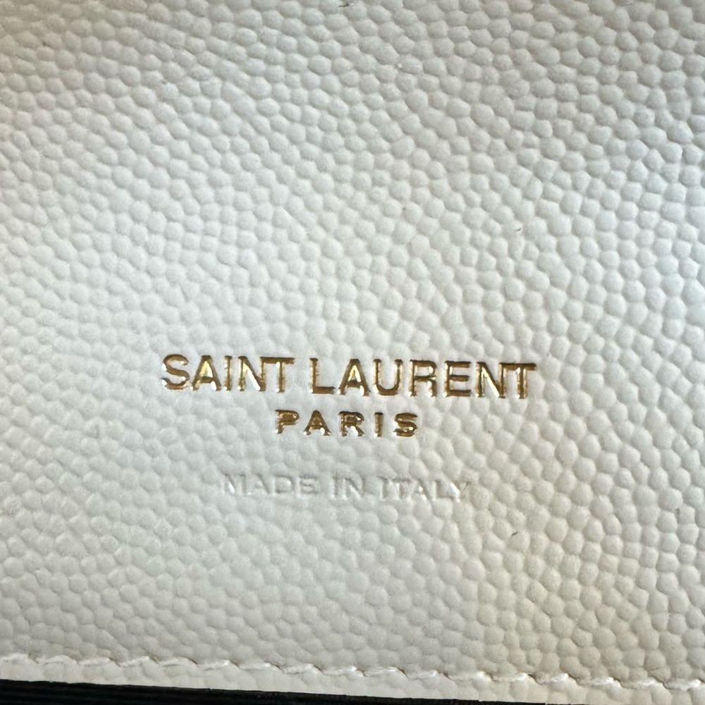 Saint Laurent YSL Cassandre Quilted Matelassé Envelope Flap Leather Clutch Pouch - Picture 11 of 15